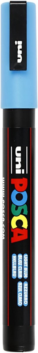 Uni Posca Marker, lijndikte: 0,9-1,3 mm,  PC-3M , light blue, fijn, 1stuk [HOB-274057]